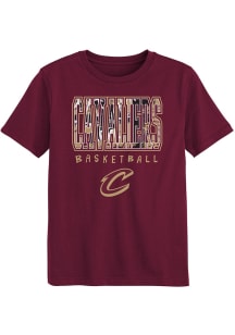 Cleveland Cavaliers Boys Maroon Court Canvas Short Sleeve T-Shirt