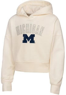 Michigan Wolverines Girls White Blitz Long Sleeve Hooded Sweatshirt