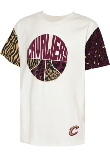 Cleveland Cavaliers Girls White On Fire Short Sleeve Fashion T-Shirt