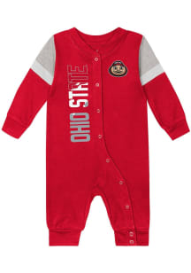 Ohio State Buckeyes Baby Red Play Hard Long Sleeve One Piece