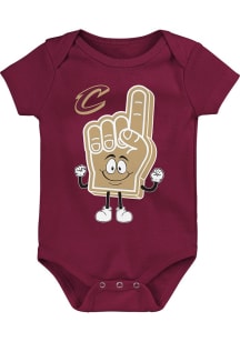Cleveland Cavaliers Baby Maroon Handy Man Short Sleeve One Piece