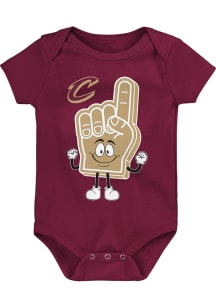 Cleveland Cavaliers Baby Maroon Handy Man Design Short Sleeve One Piece