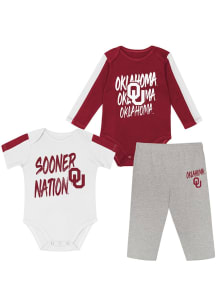 Oklahoma Sooners Infant Cardinal Double Down Set Top and Bottom