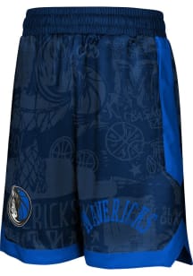 Dallas Mavericks Youth Blue Street Art Shorts