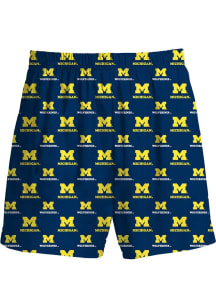 Michigan Wolverines Youth Blue All Over Team Graphic Sleep Shorts