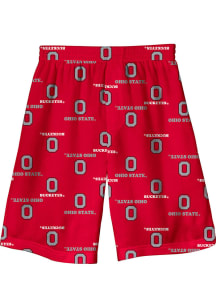 Ohio State Buckeyes Youth Red All Over Team Graphic Sleep Shorts