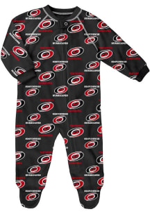 Carolina Hurricanes Baby Red Raglan Zip Up Coverall Loungewear One Piece Pajamas