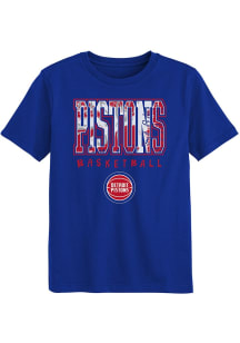 Detroit Pistons Boys Blue Court Canvas Short Sleeve T-Shirt