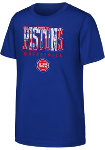 Detroit Pistons Youth Blue Court Canvas Short Sleeve T-Shirt