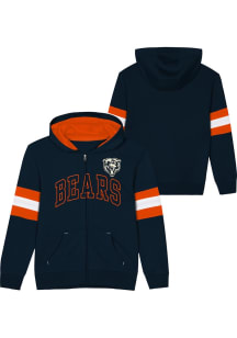 Chicago Bears Boys Navy Blue First 90 Minutes Long Sleeve Full Zip Hooded Sweatshirt