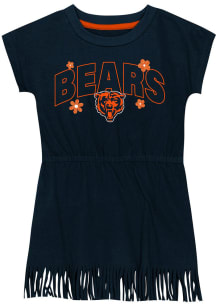 Chicago Bears Toddler Girls Navy Blue Flower Power Short Sleeve Dress