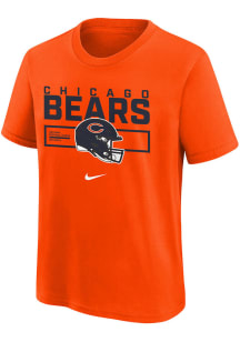 Nike Chicago Bears Youth Orange Helmet Essential Short Sleeve T-Shirt