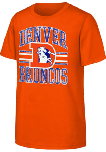 Denver Broncos Youth Orange Thrift Style Classic Short Sleeve T-Shirt