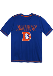 Denver Broncos Boys Navy Blue Hyped Up Classic Short Sleeve T-Shirt