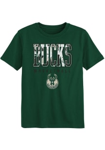 Milwaukee Bucks Boys Green Court Canvas Short Sleeve T-Shirt