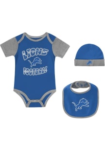 Detroit Lions Baby Blue Tag Team Set One Piece with Bib