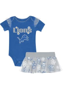 Detroit Lions Infant Girls Blue My Team Rocks Set Top and Bottom