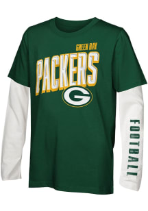 Green Bay Packers Youth Green The Mix Long Sleeve T-Shirt