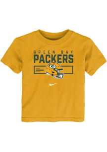 Nike Green Bay Packers Toddler Gold Helmet Essential Short Sleeve T-Shirt