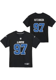 Aidan Hutchinson Detroit Lions Boys Black Nike Game Football Jersey