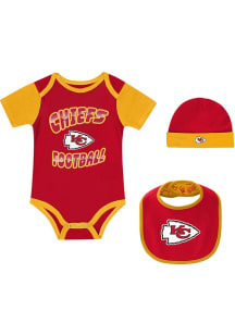 Kansas City Chiefs Baby Red Tag Team Set One Piece with Bib
