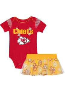 Kansas City Chiefs Infant Girls Red My Team Rocks Set Top and Bottom