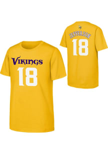 Justin Jefferson Minnesota Vikings Youth Gold Mainliner NN Player Tee