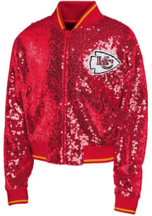 Kansas City Chiefs Girls Red Glam Squad Long Sleeve Full Zip Jacket