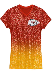 Kansas City Chiefs Girls Red Glam Dress 2.0 Short Sleeve Dress