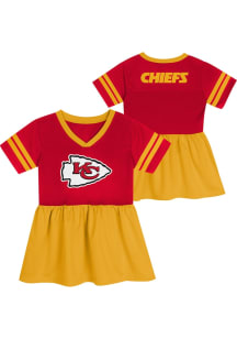 Kansas City Chiefs Girls Red Stadium Lights Short Sleeve Dress