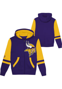 Minnesota Vikings Boys Purple Stadium Long Sleeve Full Zip Hooded Sweatshirt