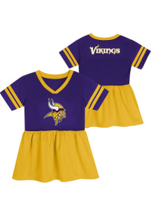 Minnesota Vikings Toddler Girls Purple Stadium Lights Short Sleeve Dress