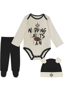 New Orleans Saints Infant Black Little Champ Set Top and Bottom