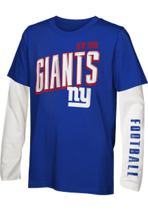 New York Giants Boys Blue The Mix Long Sleeve T-Shirt