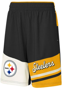 Pittsburgh Steelers Youth Black Fandemonium Shorts