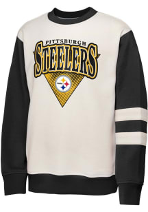 Pittsburgh Steelers Youth White No Pressure Long Sleeve Crew Sweatshirt