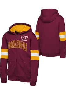 Washington Commanders Youth Maroon First 90 Minutes Long Sleeve Full Zip Jacket