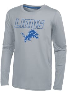 Detroit Lions Youth Grey Hyped Up Long Sleeve T-Shirt