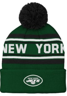 New York Jets Green Jacquard Cuffed Pom Youth Knit Hat