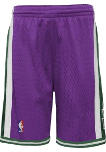 Mitchell and Ness Milwaukee Bucks Youth Purple Road Swingman Shorts
