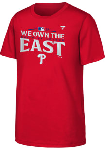 Philadelphia Phillies Youth Black 2024 Division Champs Locker Room Short Sleeve T-Shirt