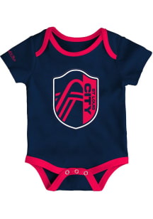 Mitchell and Ness St Louis City SC Baby Navy Blue Over Time Limit Short Sleeve One Piece