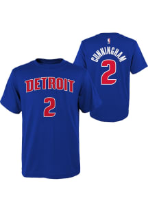 Cade Cunningham  Detroit Pistons Boys Blue Flat NN Short Sleeve T-Shirt
