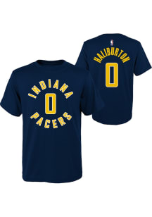 Tyrese Haliburton  Indiana Pacers Boys Navy Blue Flat NN Short Sleeve T-Shirt