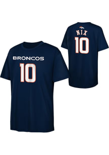 Bo Nix Denver Broncos Youth Navy Blue NN Perf Performance Player Tee