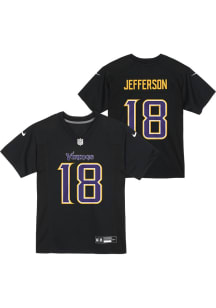 Justin Jefferson Minnesota Vikings Boys Black Nike Carbon Football Jersey