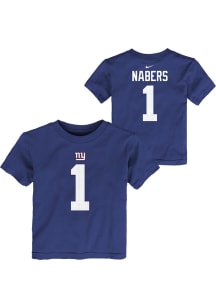 Malik Nabers New York Giants Toddler Blue Nike NN Short Sleeve Player T Shirt