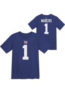 Malik Nabers  New York Giants Boys Blue Nike NN Short Sleeve T-Shirt