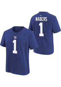 Malik Nabers New York Giants Youth Blue Nike NN Player Tee