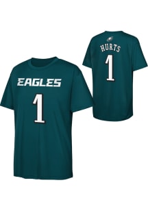 Jalen Hurts Philadelphia Eagles Youth Teal NN Perf Performance Player Tee